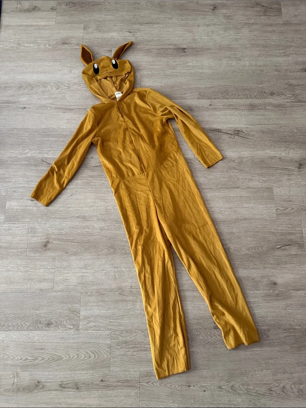 Pokemon Eevee Inspired Brown Hooded Onesie Kids Costume - 10/12